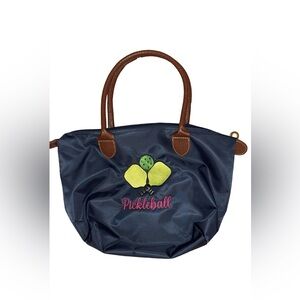 Nylon Pickleball Bag Purse Navy Blue